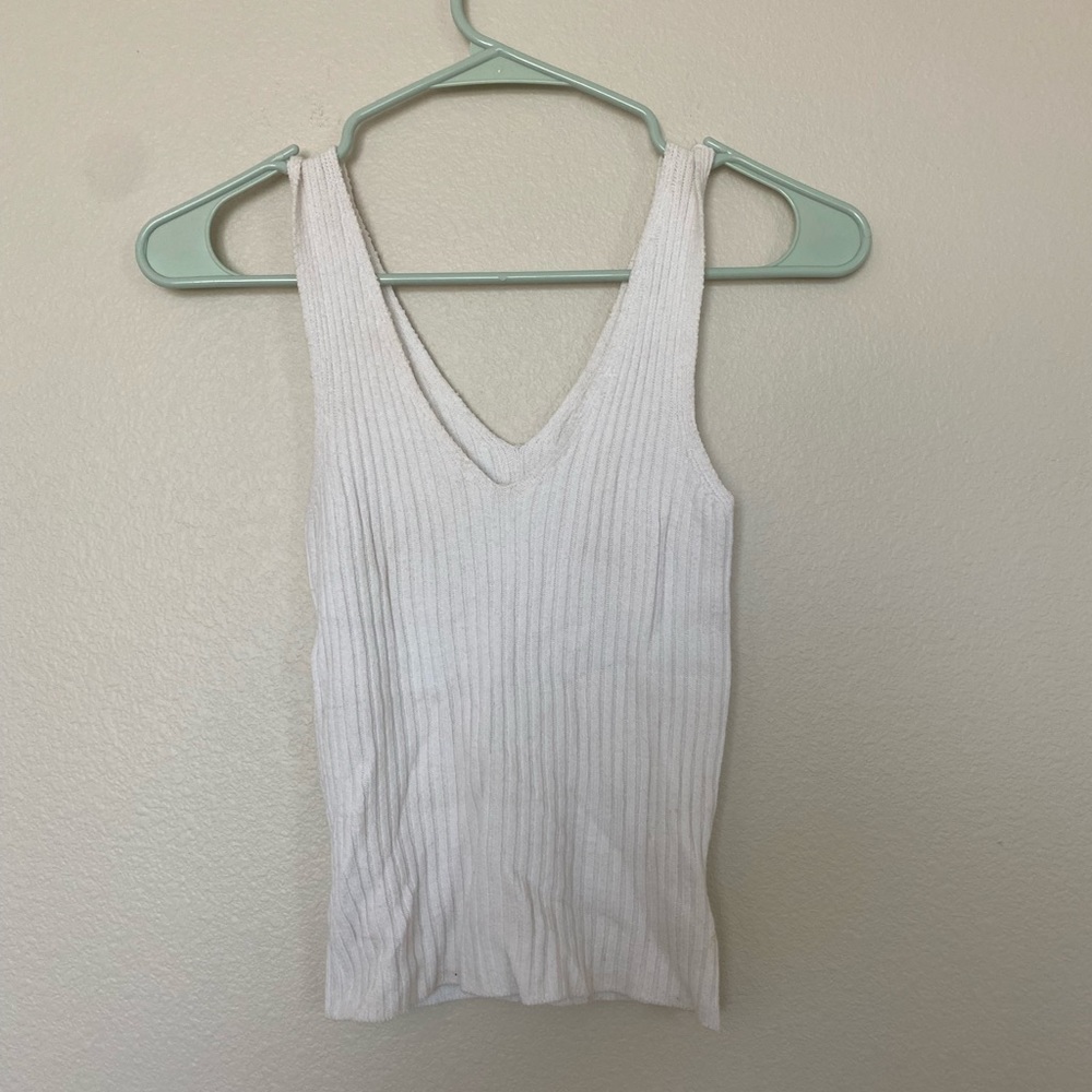 White ribbed sweater tank